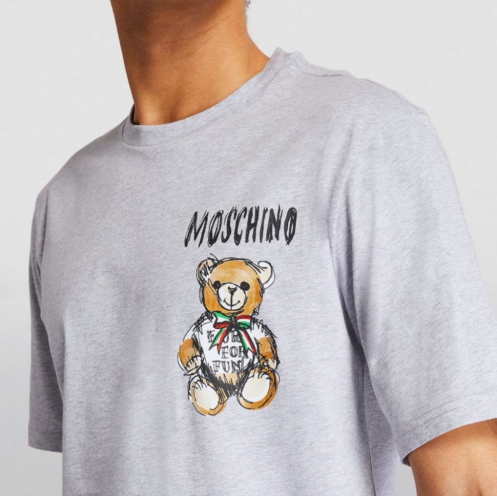 Moschino Logo Printed Crewneck T-Shirt Teddy Bear- New With Tags SIZE L